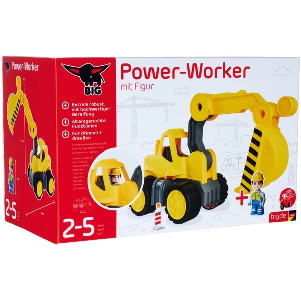 BIG Power-Worker Bagger + Figur, Spielfahrzeug 2 BIG Power-Worker Bagger + Figur, Spielfahrzeug – Bild 2
