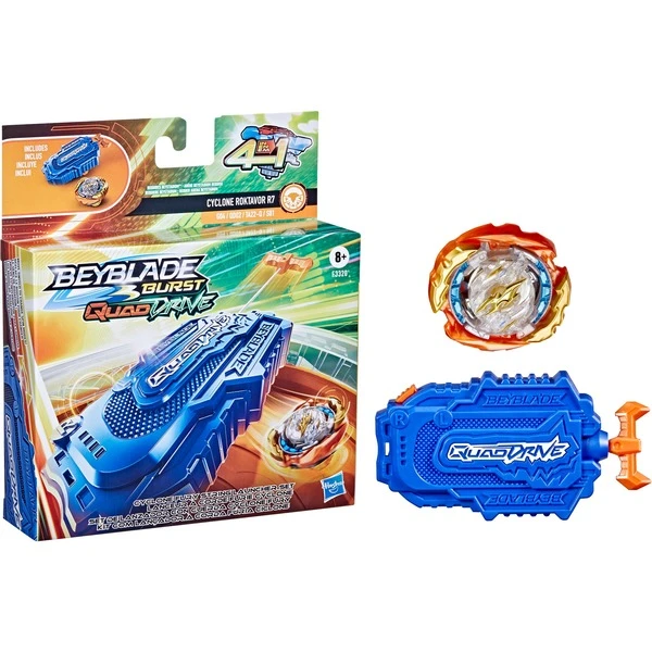 Hasbro Beyblade Burst QuadDrive Cyclone Fury Schnur-Starter Set, Geschicklichkeitsspiel 1 Hasbro Beyblade Burst QuadDrive Cyclone Fury Schnur-Starter Set, Geschicklichkeitsspiel