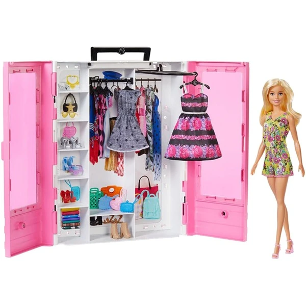 Mattel Barbie Fashionistas Kleiderschrank Mit Puppe, Puppenmöbel 1 Mattel Barbie Fashionistas Kleiderschrank Mit Puppe, Puppenmöbel
