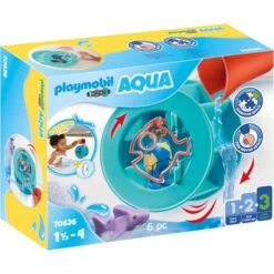 PLAYMOBIL 70636 1.2.3 AQUA Wasserwirbelrad Mit Babyhai, Konstruktionsspielzeug