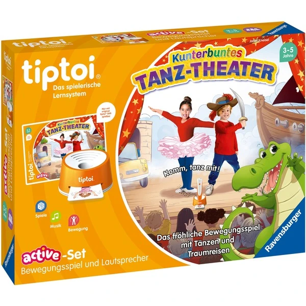 Ravensburger Tiptoi ACTIVE Set Kunterbuntes Tanz-Theater, Brettspiel 1 Ravensburger Tiptoi ACTIVE Set Kunterbuntes Tanz-Theater, Brettspiel